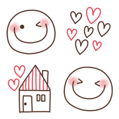 Honobono smile Emoji 4 -  Line drawing
