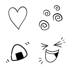 Simple kawaii monochrome Emoji