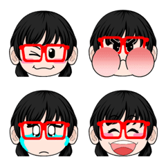 Emoji used by girls with glasses. Part2.