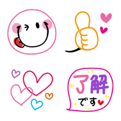Cute everyday emoji with a colorful