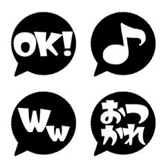BLACK,Fukidashi emoji.monotone