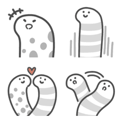 Monochrome spotted garden eel emoji