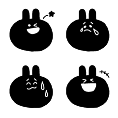 Rabbit Simple Emoji BLACK