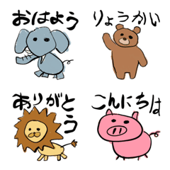 Animals Emoji drawn with the left hand