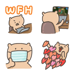 lazy fat dog -WFH emoji