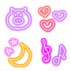 Pink main neon emoji