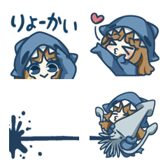 Shark girl emoji 3
