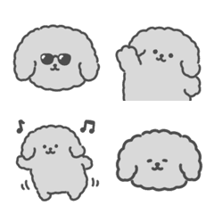 Monochrome poodle emoji