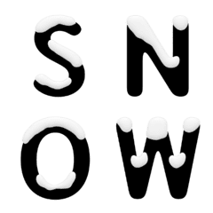 English Alphabet with Snow