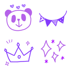 kawaii purple handwrithing emoji