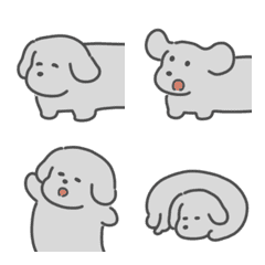Monochrome dachshund emoji
