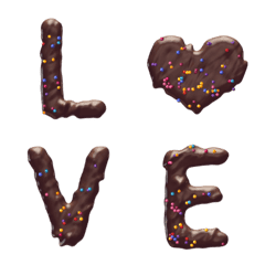 甘いチョコレートの英語のアルファベット