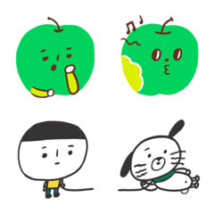 Kenji and green apple