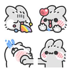 Gray Gray rabbit - Emoji01