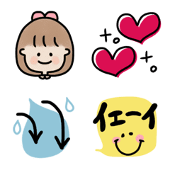 cute girl fukidashi  Emoji