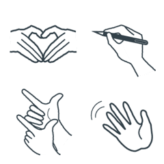 3 colors simple Emoji:hand