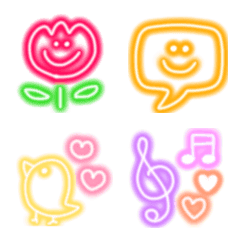 Neon color line drawing emoji