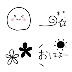 White and black adult cute symbols. – LINE Emoji | LINE STORE