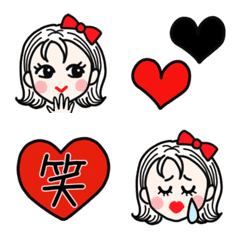Red x black/adult cute girl emoji