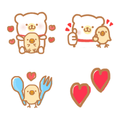 White bear and chick Emoji2