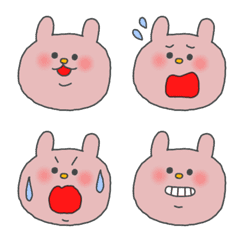 Pink rabbit cute emoji.
