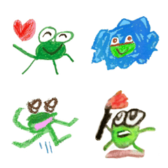 Frog draw by toddlers