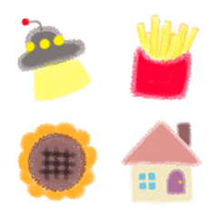 Assorted colorful crayon emoji