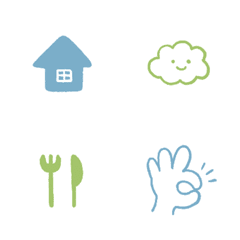 Refreshing blue and green simple emoji