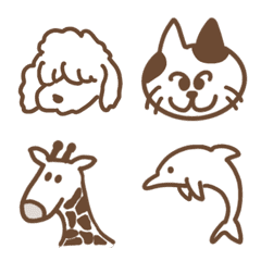 Animal Emoji drawn in brown