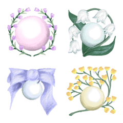Art Flower and Pearl Emoji