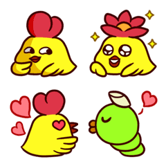 Heart Chicken & Rice Worm Emoji