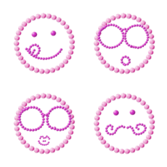 Smile face pearl-emoji pink color