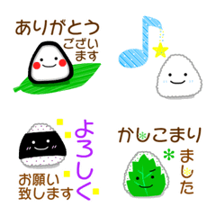 6 types of rice balls sticker