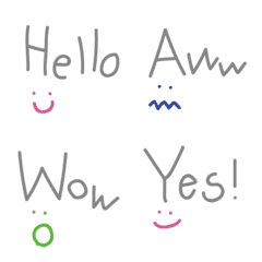 Emoji bahasa Inggris dengan wajah Mudah
