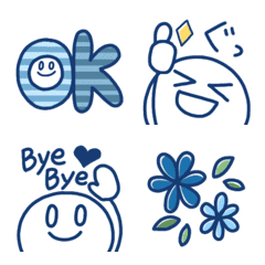 Refreshing blue simple emoji