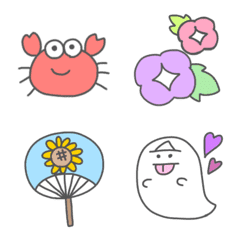 Cute emoji in summer every day