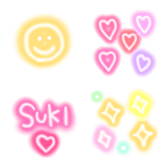 Neon cute emoji