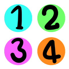 Number in neon circle colorful emoji