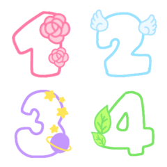 Number white pastel cute emoji