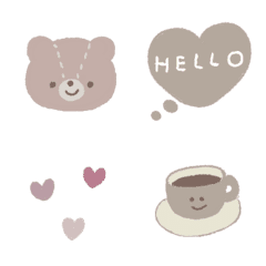 Teddy bear and simple emoji.