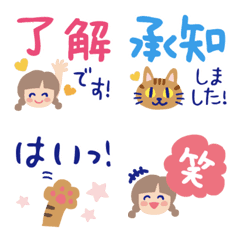 girl and cats Mini Sticker