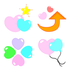 Cute fashionable heart-emoji-