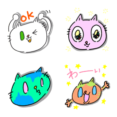 Colorful cat emoji!!
