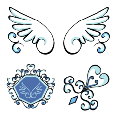 Frame Emoji vol.13 Blue feather