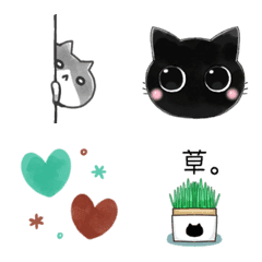 Emoji of Hachiware cat and biack cat