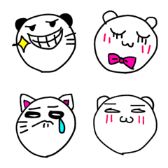 Look happy Emoji white animal ver