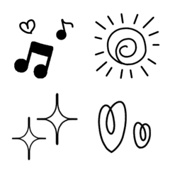 Simple symbols and emoji black
