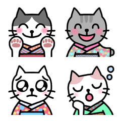 Cat wearing a kimono Emoji