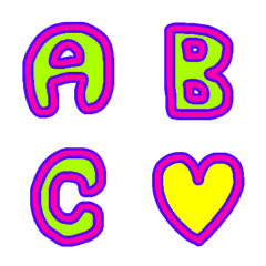 colorful pop alphabet emoji