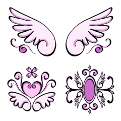 Frame Emoji vol.14 Pink feather